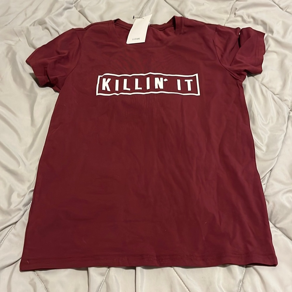 WOMENS Burgundy Killin’ It Short Sleeve S